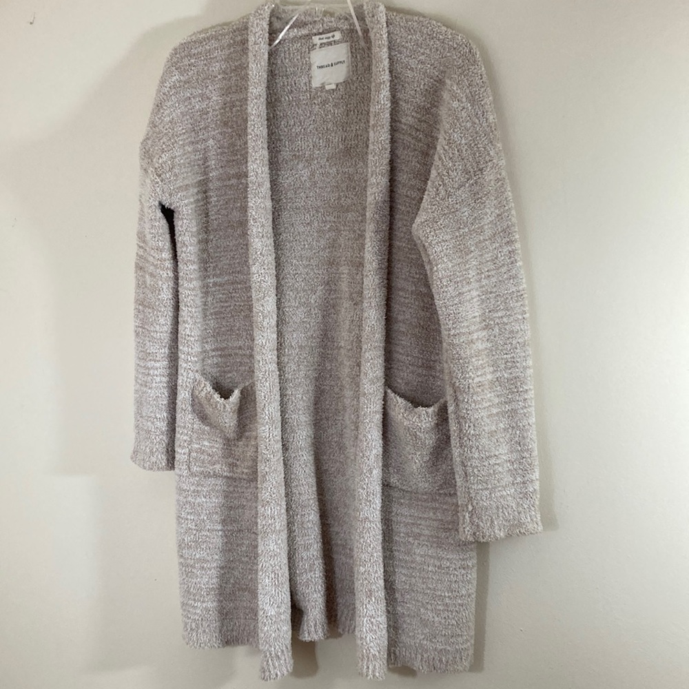 Thread & Supply Open Front Chenille Cardigan Size Small